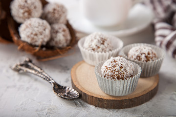 homemade candies on a table, selective focus, copy space