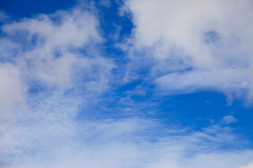 Blue sky with clouds.