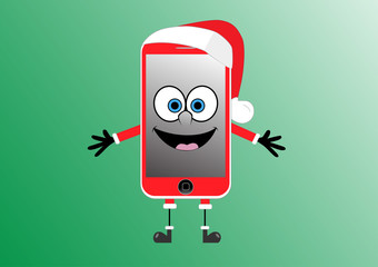 Funny christmas phone with a smile