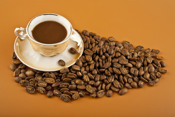 coffee Cup with coffee beans