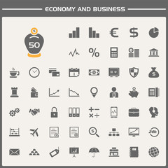 Economy and business icons set