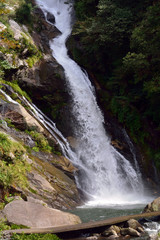 Fototapeta premium Ouchi town, Karatsu city, Saga, JAPAN, October 15 2016: Waterfall of Ikisa river. It is in October.