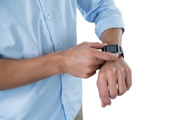 Man using smart watch