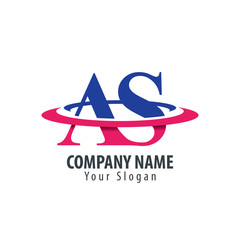 Initial Letter AS With Overlapping Swoosh Circle