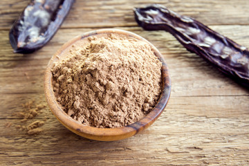 Carob pods and carob powder