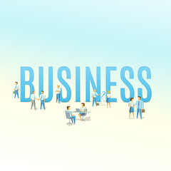 Business typography concept.