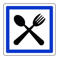 Panneau routier en France : Restaurant