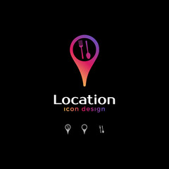 restaurant icon. location icon for map