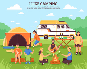 Obraz na płótnie Canvas I Like Camping Composition