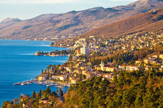 Opatija riviera bay and coastline view