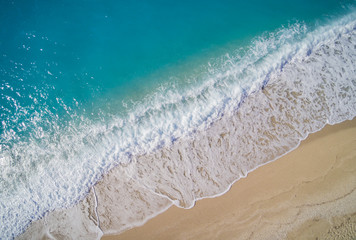 Aerial of the amazing Porto Katsiki beach in Lefkada island Greece