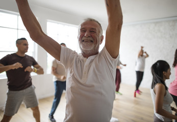 Diversity People Exercise Class Relax Concept