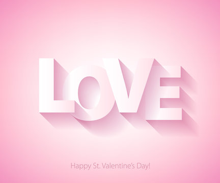 Love word Valentine's day background vector illustration.