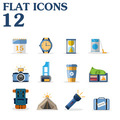 Set of flat icons.