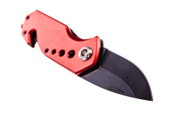 Red pocket knife over white