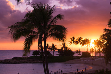 ハワイの夕景