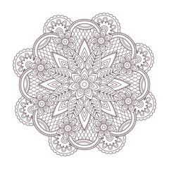 Vector henna paisley tatoo mandala. Mehndi style.