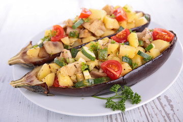baked aubergine with vegetable
