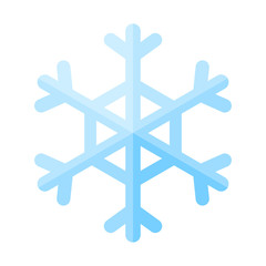 Snowflake blue crystal icon