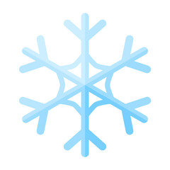 Snowflake blue crystal icon
