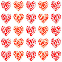 Fototapeta na wymiar Pattern with red hearts. Valentine's Day background with hearts