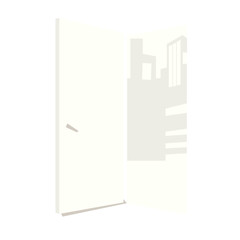 Cartoon illustration of open door