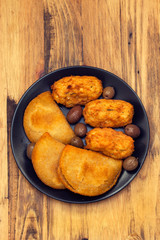 typical portuguese snack ricoes de carne