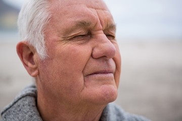 Close-up of senior man