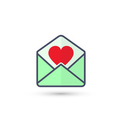 Envelope with Valentine Heart, vector.