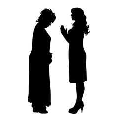 Vector silhouette of woman.