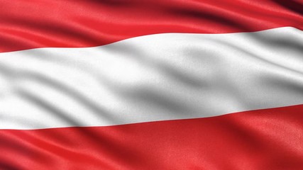 Seamless loop of Austria flag waving in the wind. Realistic loop with highly detailed fabric