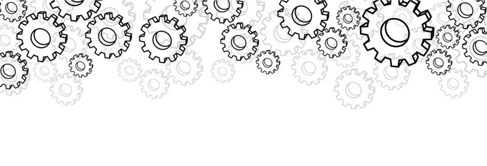 White settings banner with gears.