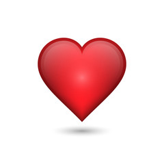 Heart red shiny glossy vector.