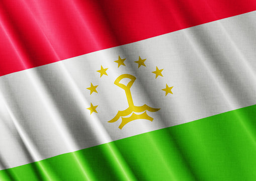 Tajikistan waving flag close