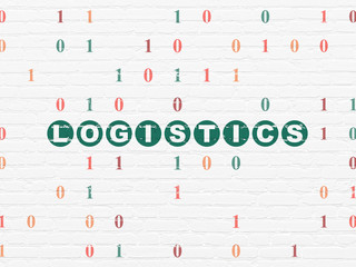Business concept: Logistics on wall background