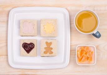 Fototapeta na wymiar Cute sandwiches for kids