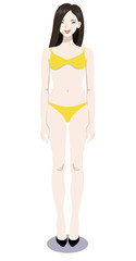 Vector illustration  of a bikini woman standing