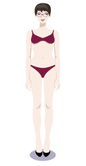 Fototapeta premium Vector illustration of a bikini woman standing