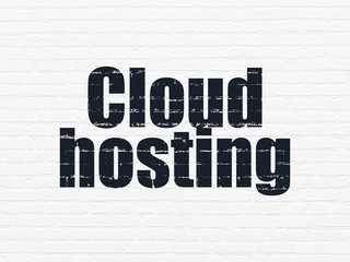 Cloud computing concept: Cloud Hosting on wall background
