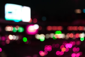 The color bokeh light from city