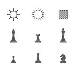 Chess pieces. Icon set