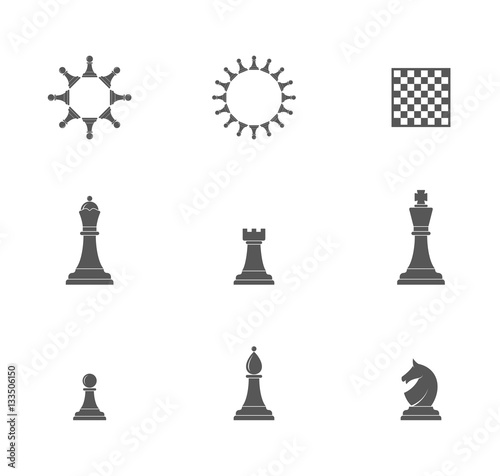 "Chess pieces. Icon set" Stock image and royalty-free vector files on