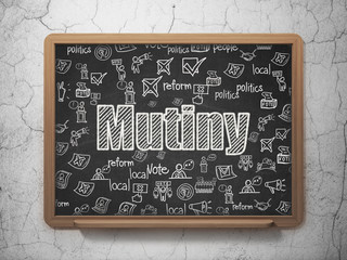 Political concept: Mutiny on School board background