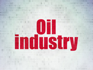 Industry concept: Oil Industry on Digital Data Paper background