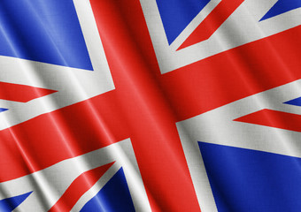 United Kingdom waving flag close