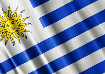 Uruguay waving flag close