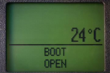 Boot open message and temperature on dashboard