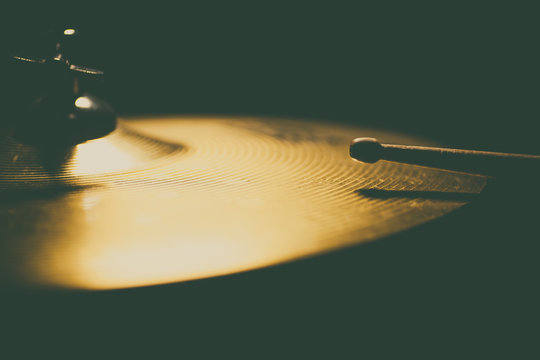 Drum stick and cymbal detail