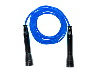 Bluejump rope or skipping rope isolated on white background.