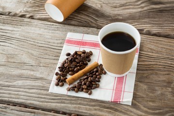 Close-up of coffee with coffee beans